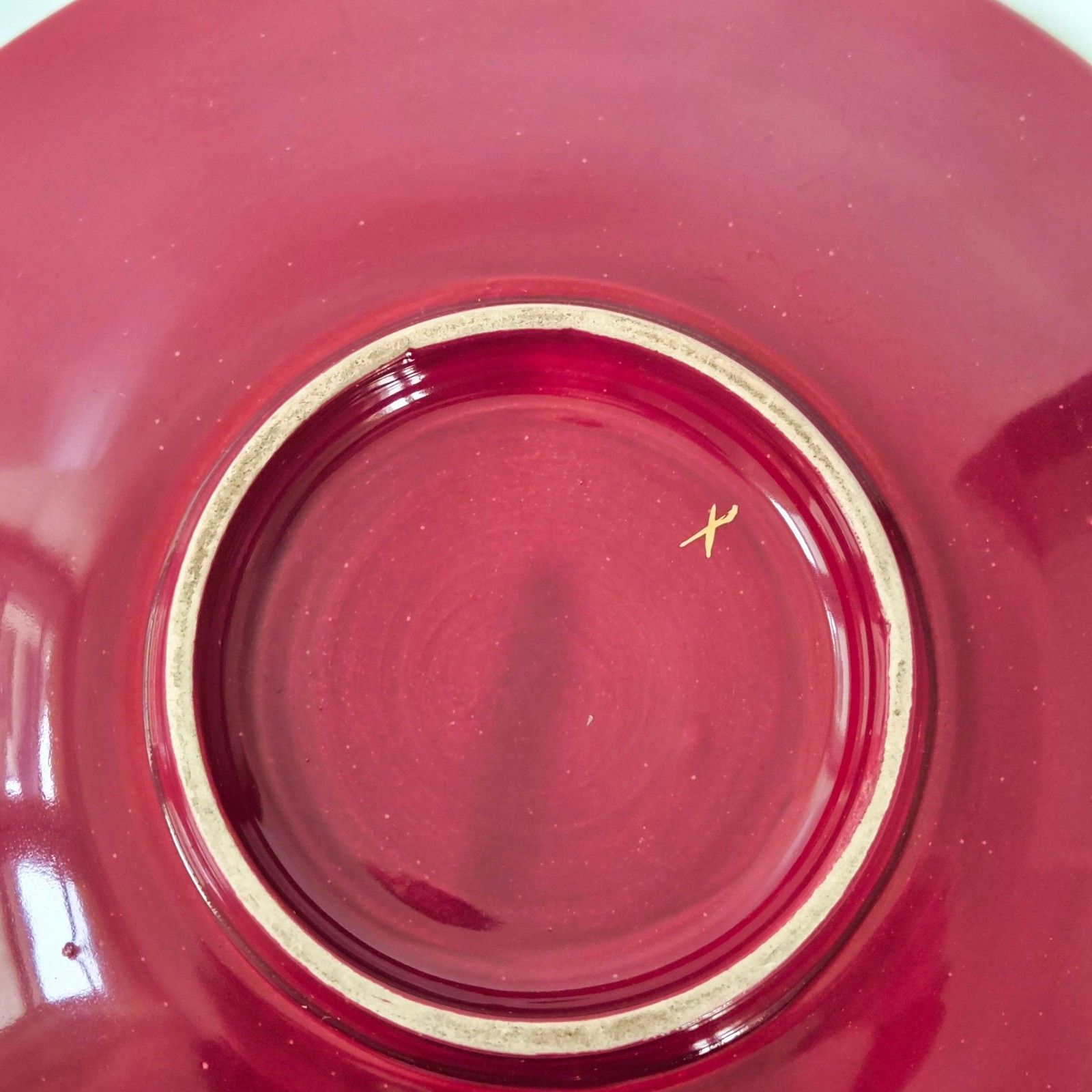 Vintage 1960s Burgundy Ceramic Leaf Fruit Cup 60s Retro 60s photo vinterior
