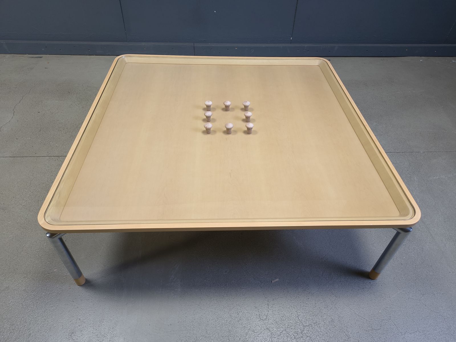 photo furniture Post Modern Coffee Table With Cork And Glass, 1980s