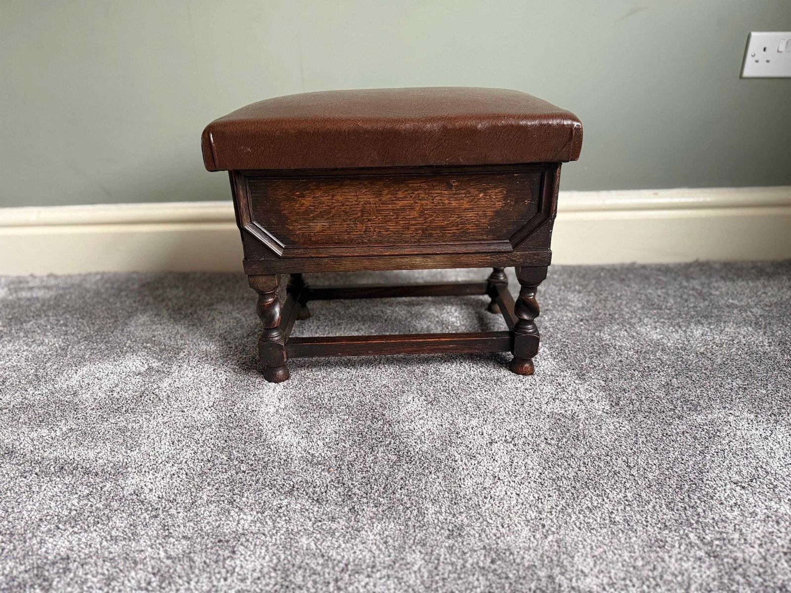 Vintage Upholstered Stool With Storage Dressing Table Stool photo Furniture