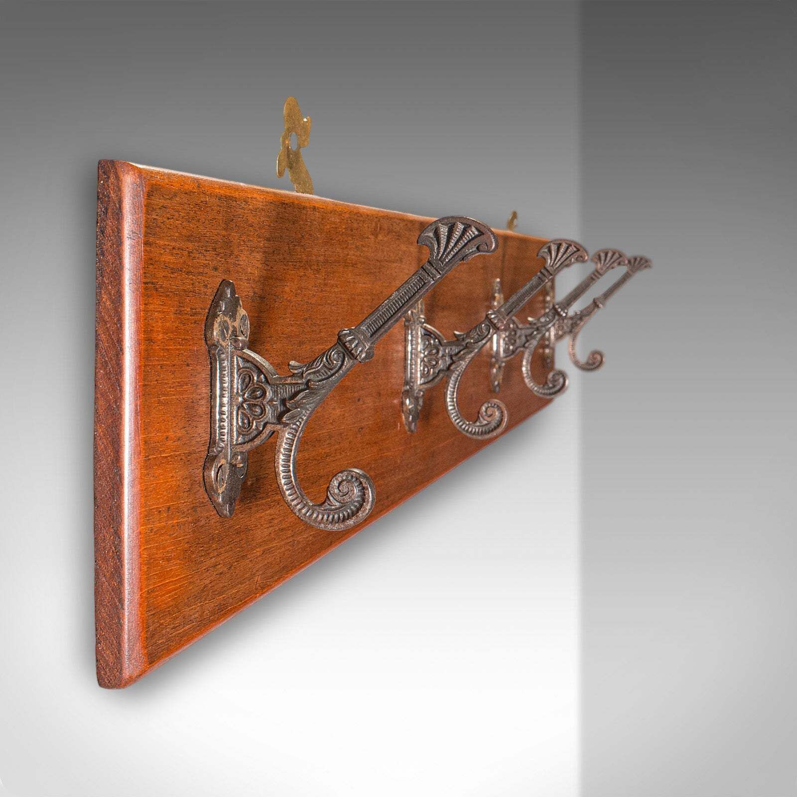 Antique Coat Rack, English, Cloakroom, Reception Hall, Mounted Hooks, Victorian photo Furniture