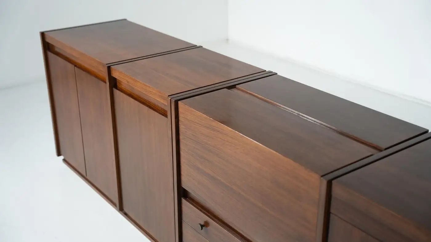 Mid Century Modern Wooden Sideboard, Tecno Borsani, Italy, 1960s photo vinterior