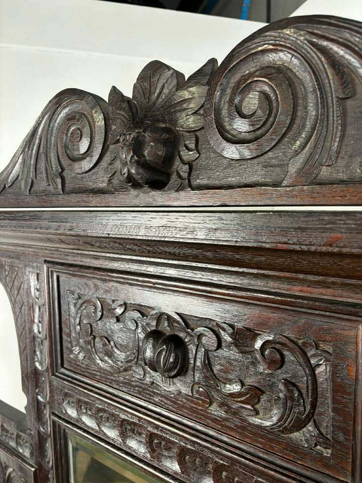 Late 19th Century Carved Gothic Oak Hall Stand photo Furniture