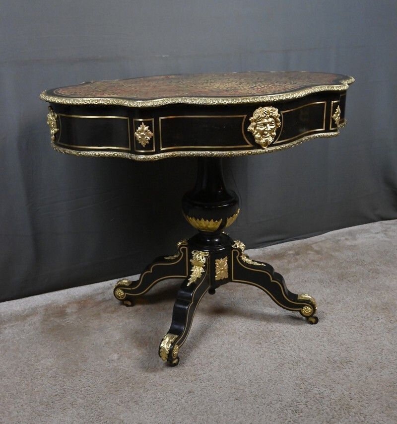 Violin Shaped Table In Boulle Marquetry, Napoleon III Period – Mid 19th Century photo buy