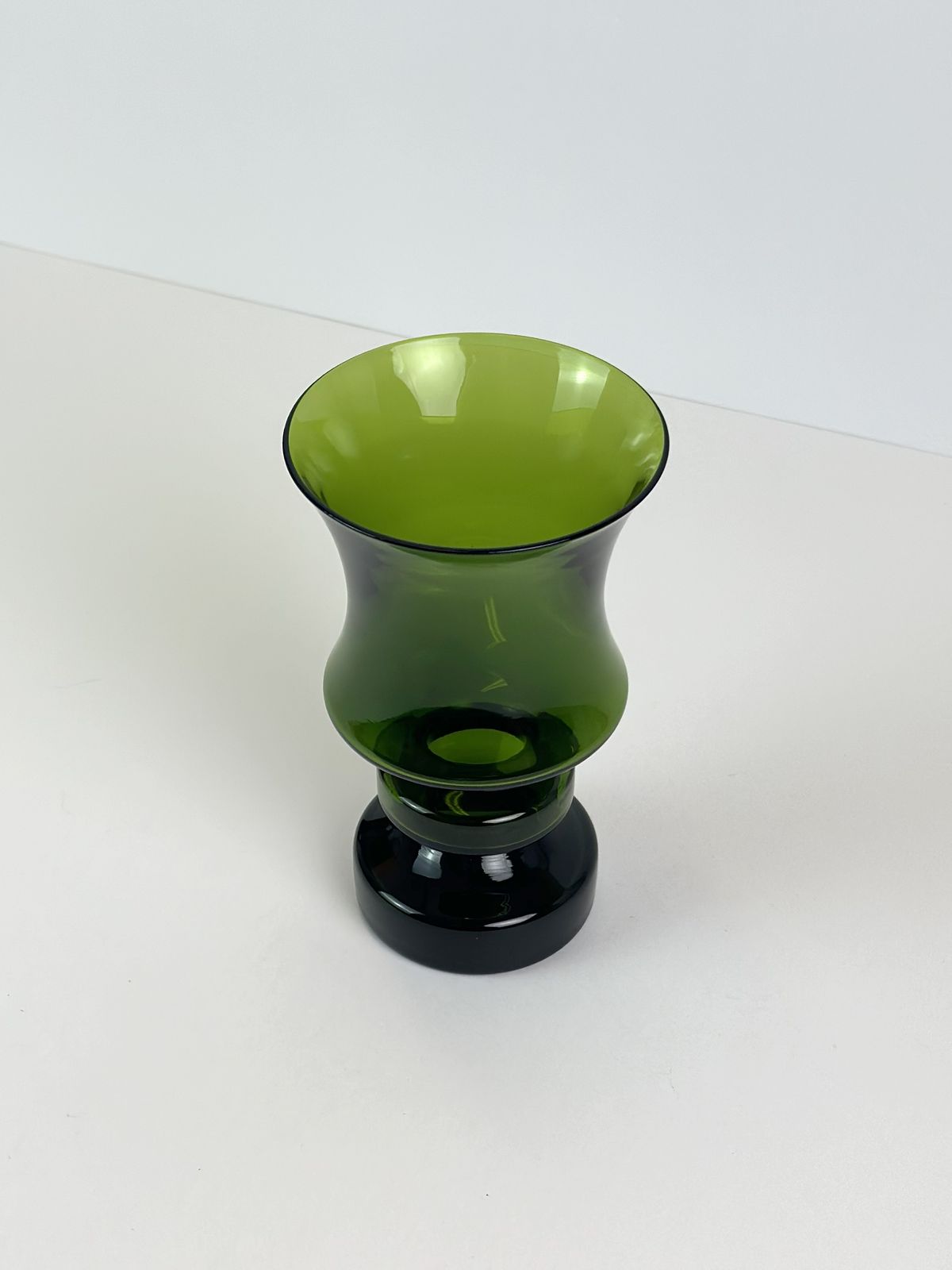 Mid Century Hooped Green Glass Vase By Tamara Aladin For Riihimaki, Finland, 1960s photo for sale