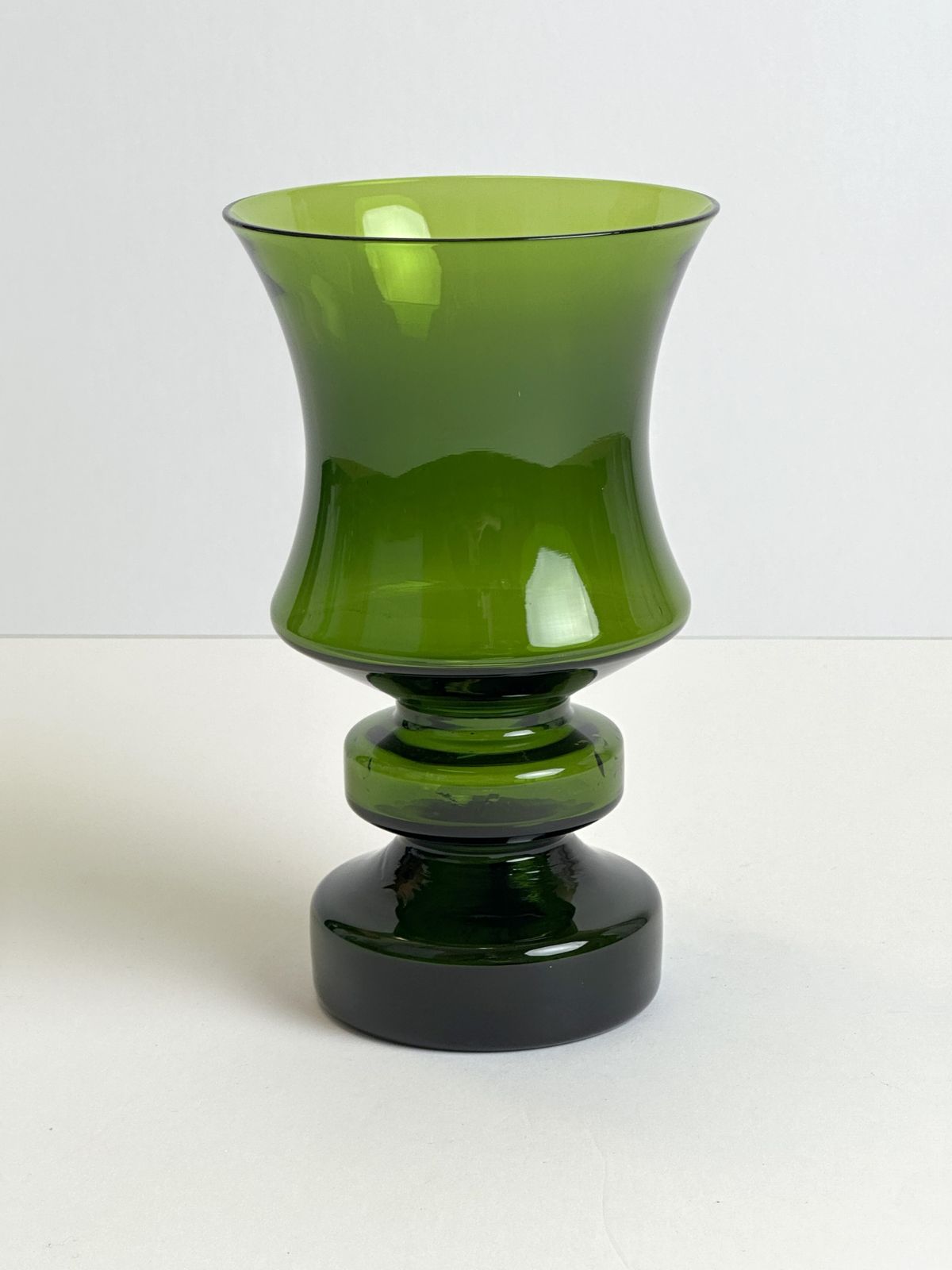 Mid Century Hooped Green Glass Vase By Tamara Aladin For Riihimaki, Finland, 1960s photo buy