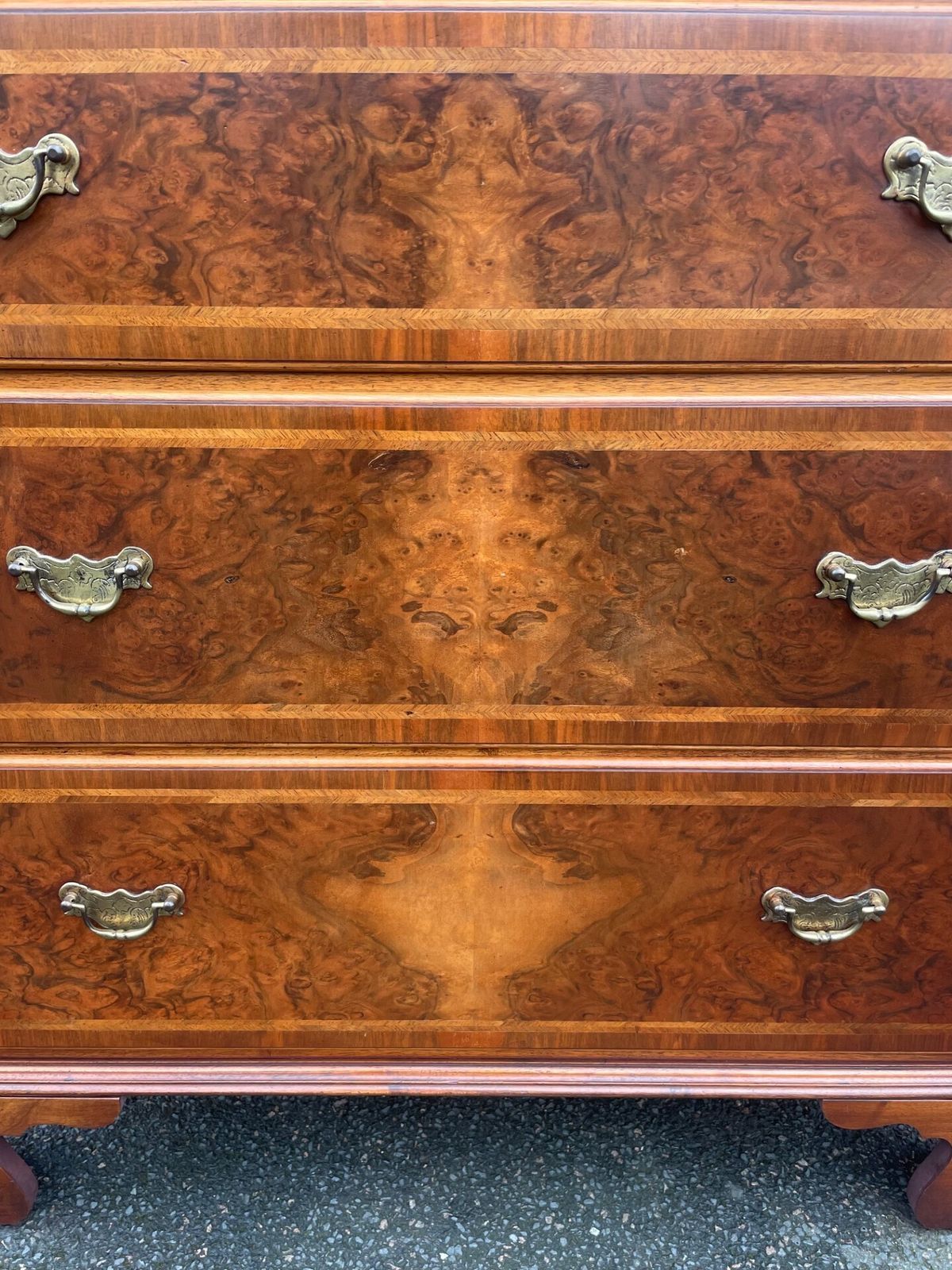 Quality Inlaid Burr Walnut Chest On Chest Tallboy photo vintage