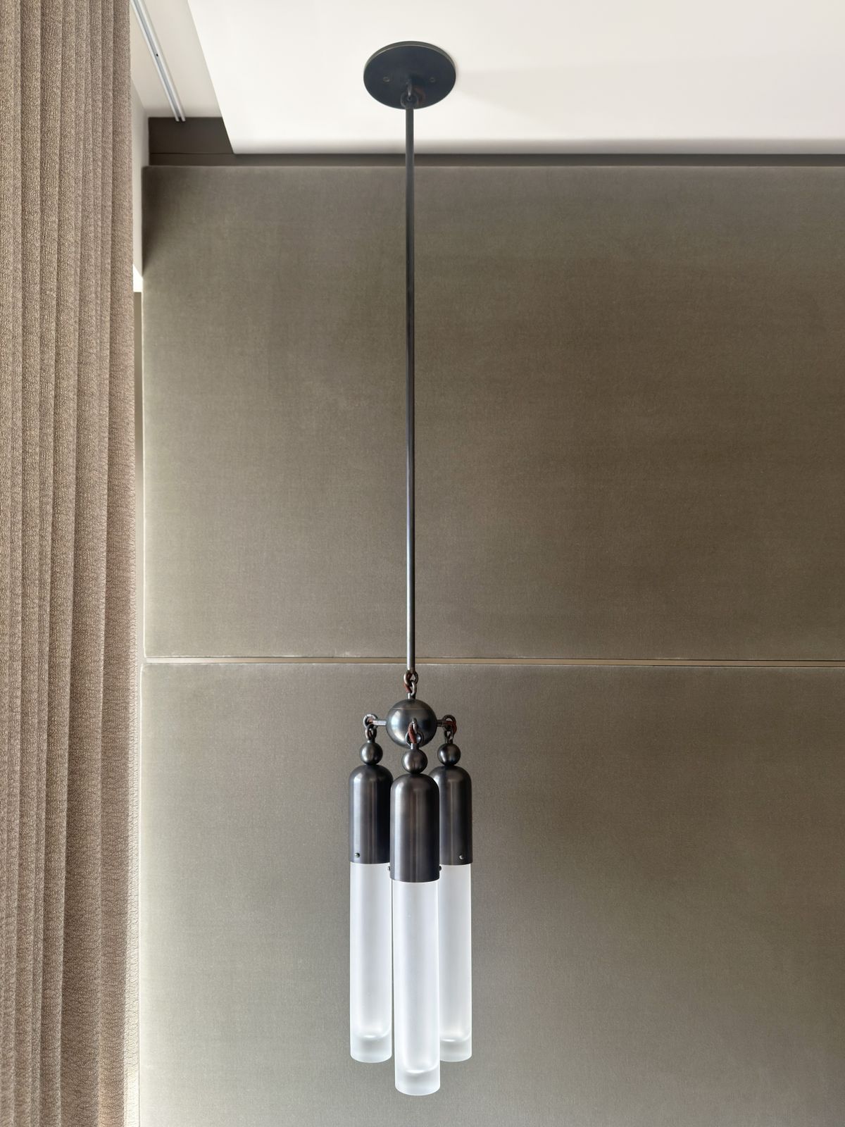 photo furniture Pair Of Tassel 3 Bronze Pendant Lights By Apparatus Studio