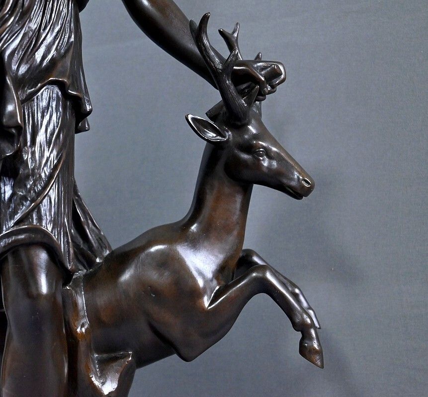 Art Important Bronze Sculpture "Diana The Huntress" After Leochares – Part 2, 19th Century photo
