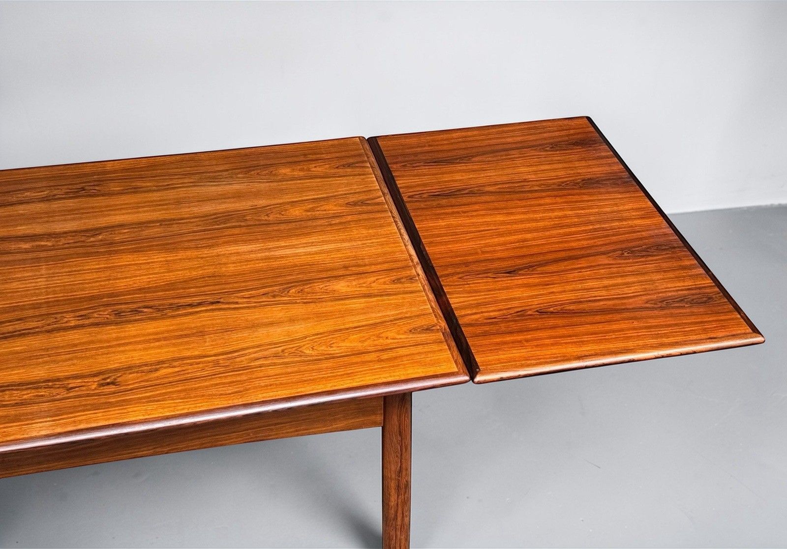 Danish Knud Nielson Rosewood Extending Dining Table Draw Leaf Superior Quality photo for sale