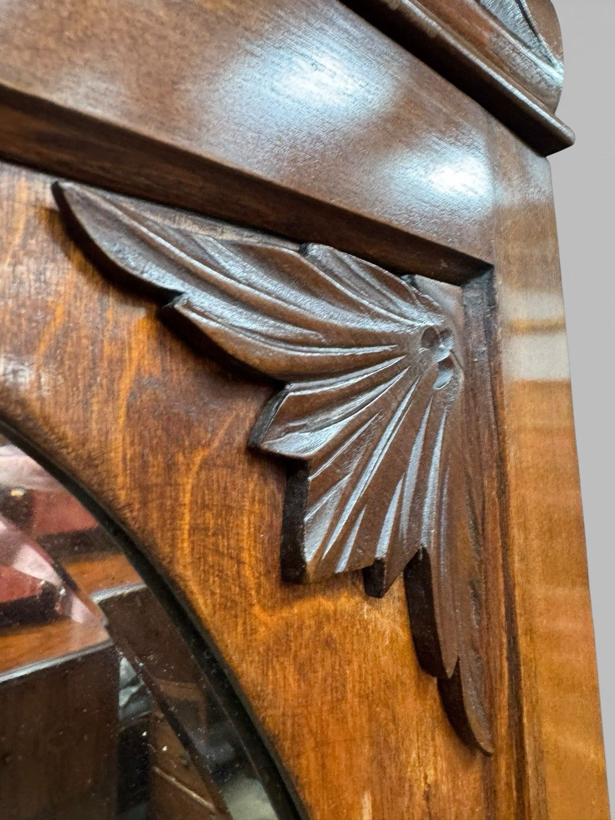 Antique Walnut Carved Bookcase Chest Of Drawers Decorative C1900 Etched Mirrors photo buy