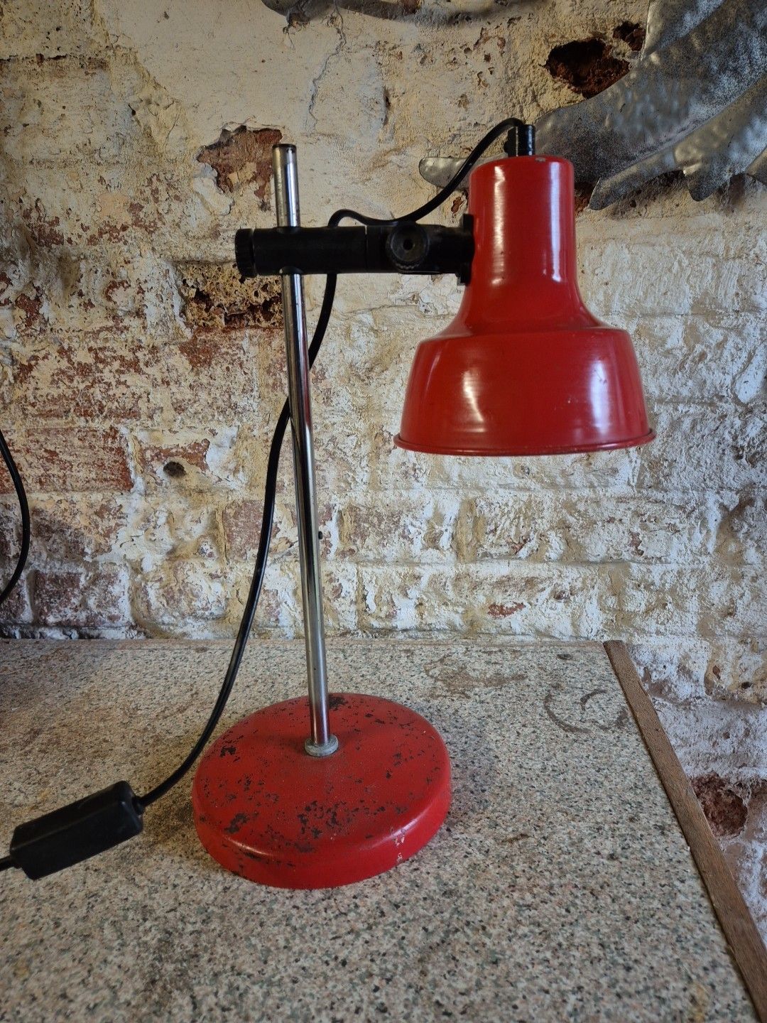 1980's Adjustable Metal Red Desk Lamp By Moda Of Denmark photo Lighting