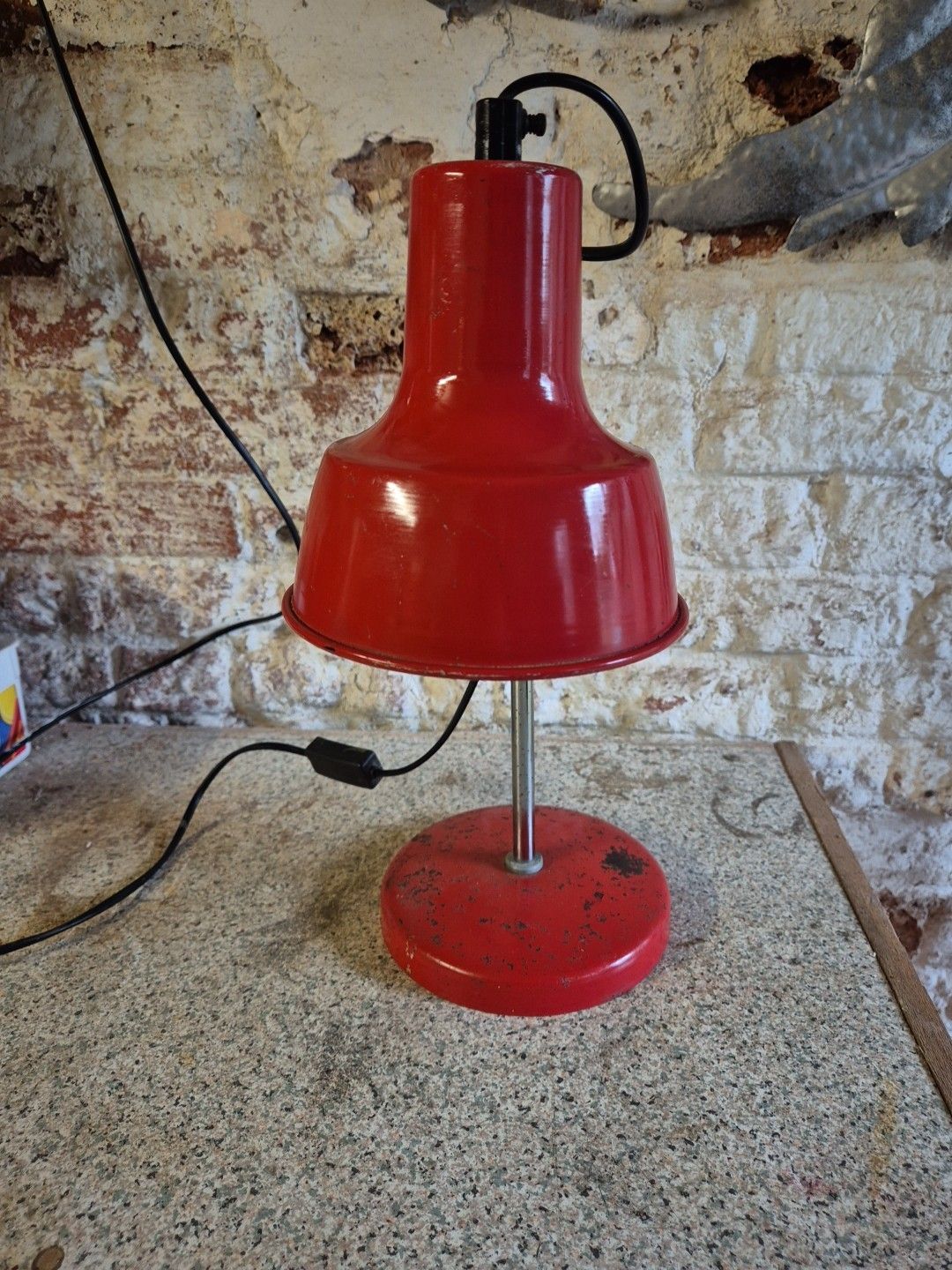1980's Adjustable Metal Red Desk Lamp By Moda Of Denmark photo 80.0