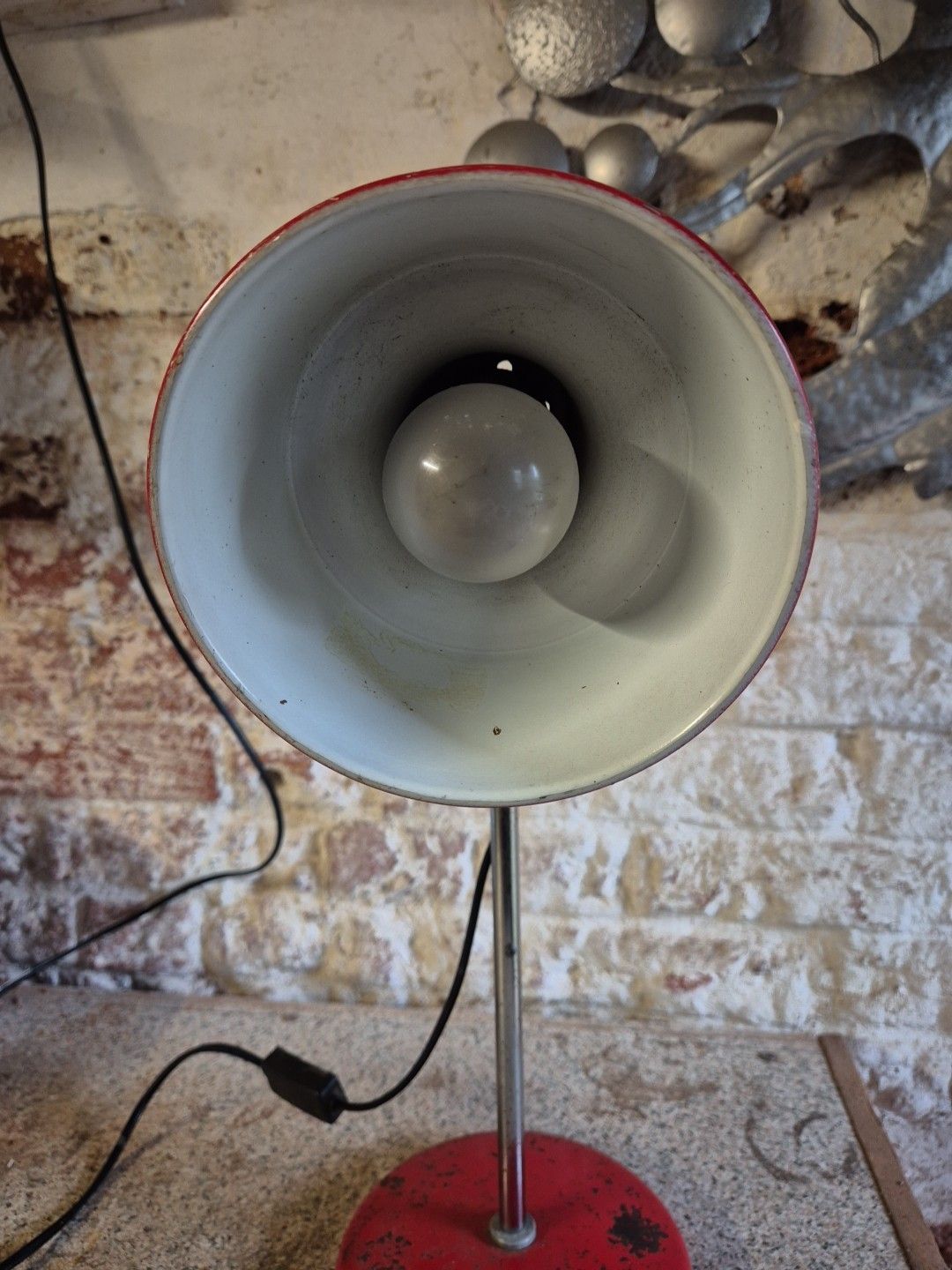 1980's Adjustable Metal Red Desk Lamp By Moda Of Denmark photo vinterior
