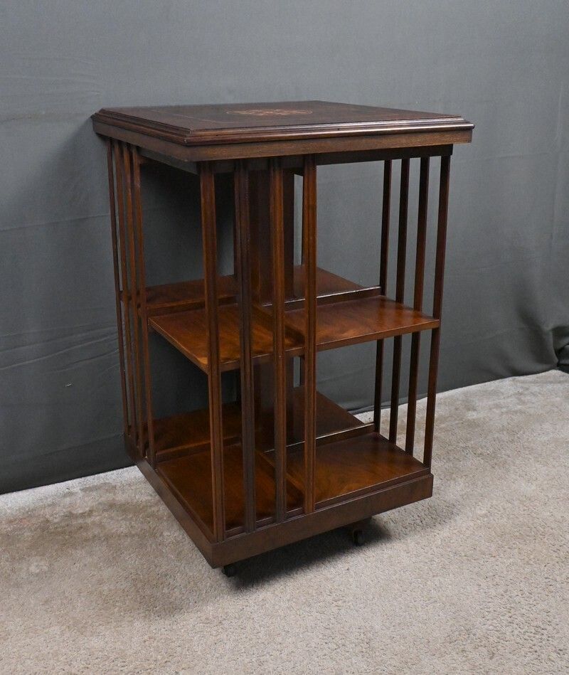 photo furniture Mahogany Revolving Bookshelf, England – Mid 20th Century