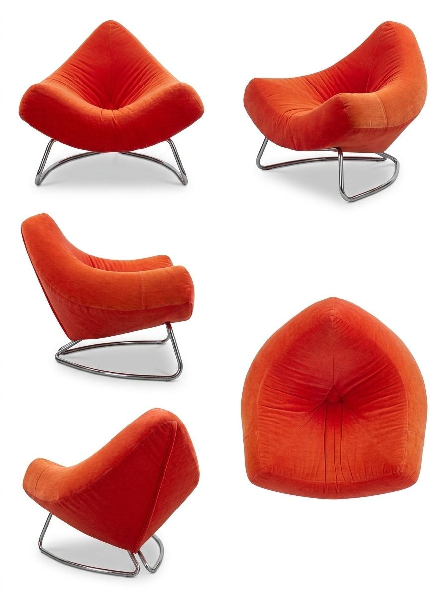 1970s Original Retro Orange Chair photo furniture