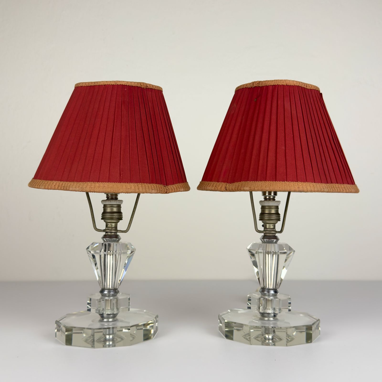 Vintage Glasses Table Lamps, Set Of 2, Italy 1950s photo furniture