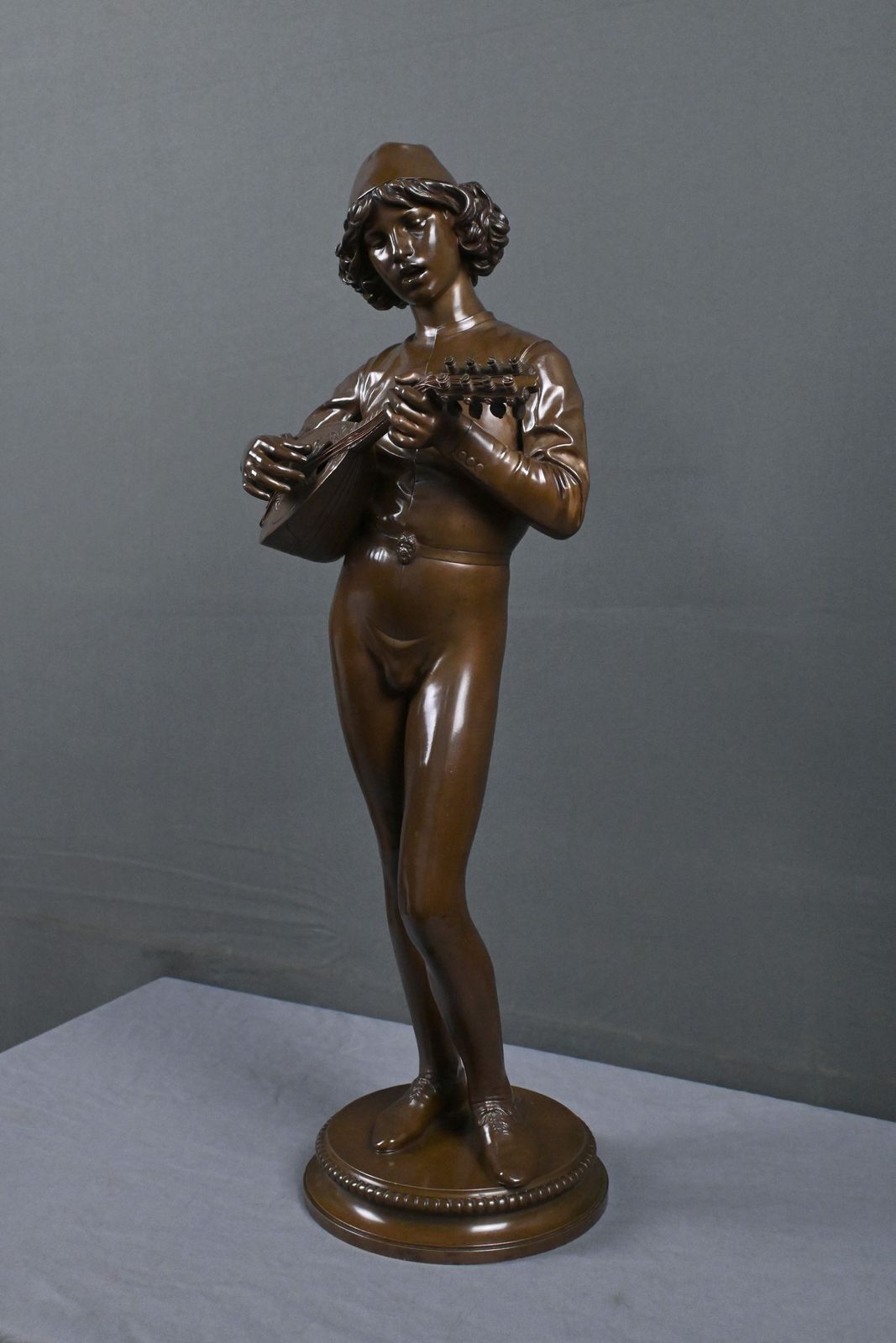 Important Bronze "The Florentine Singer" Signed P. Dubois   1865 photo Art