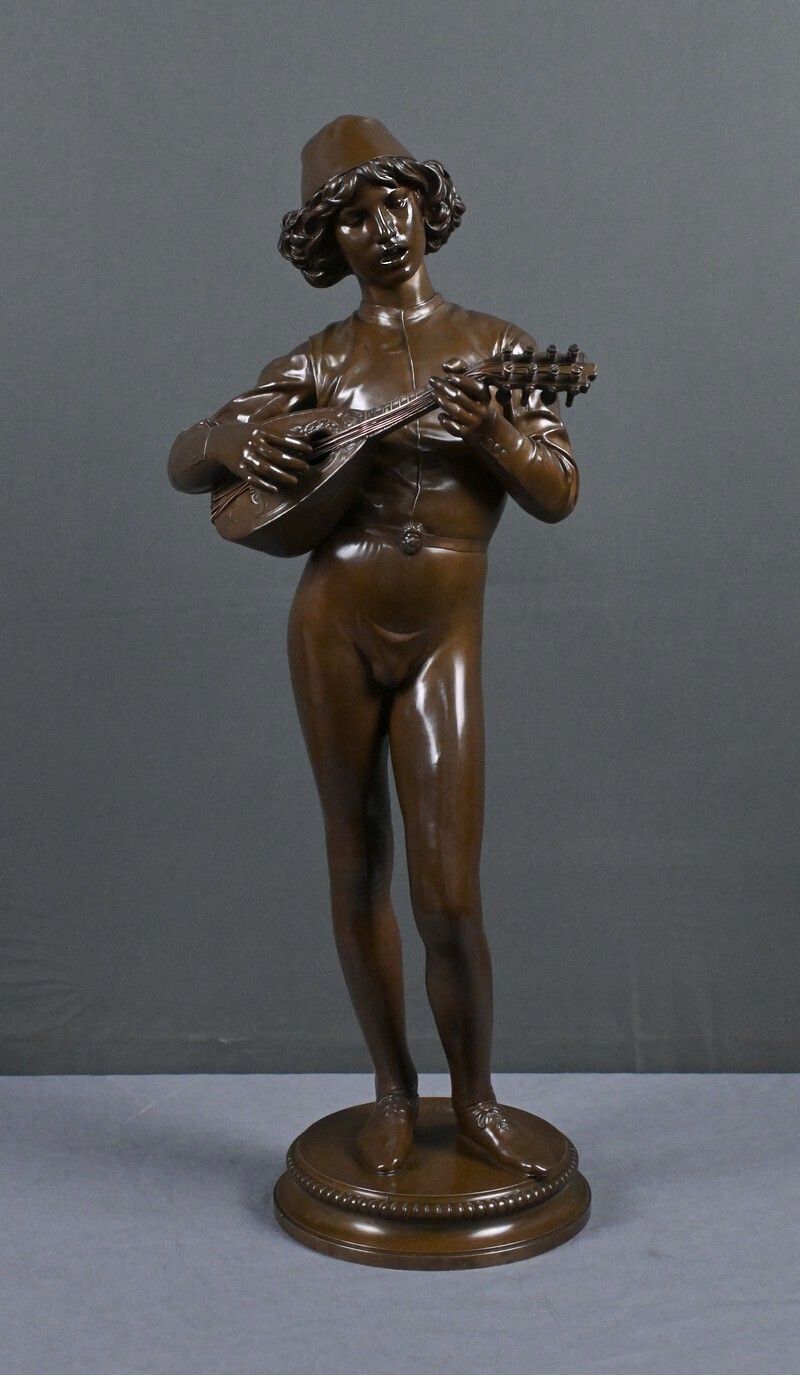 Important Bronze "The Florentine Singer" Signed P. Dubois   1865 photo 2830.0