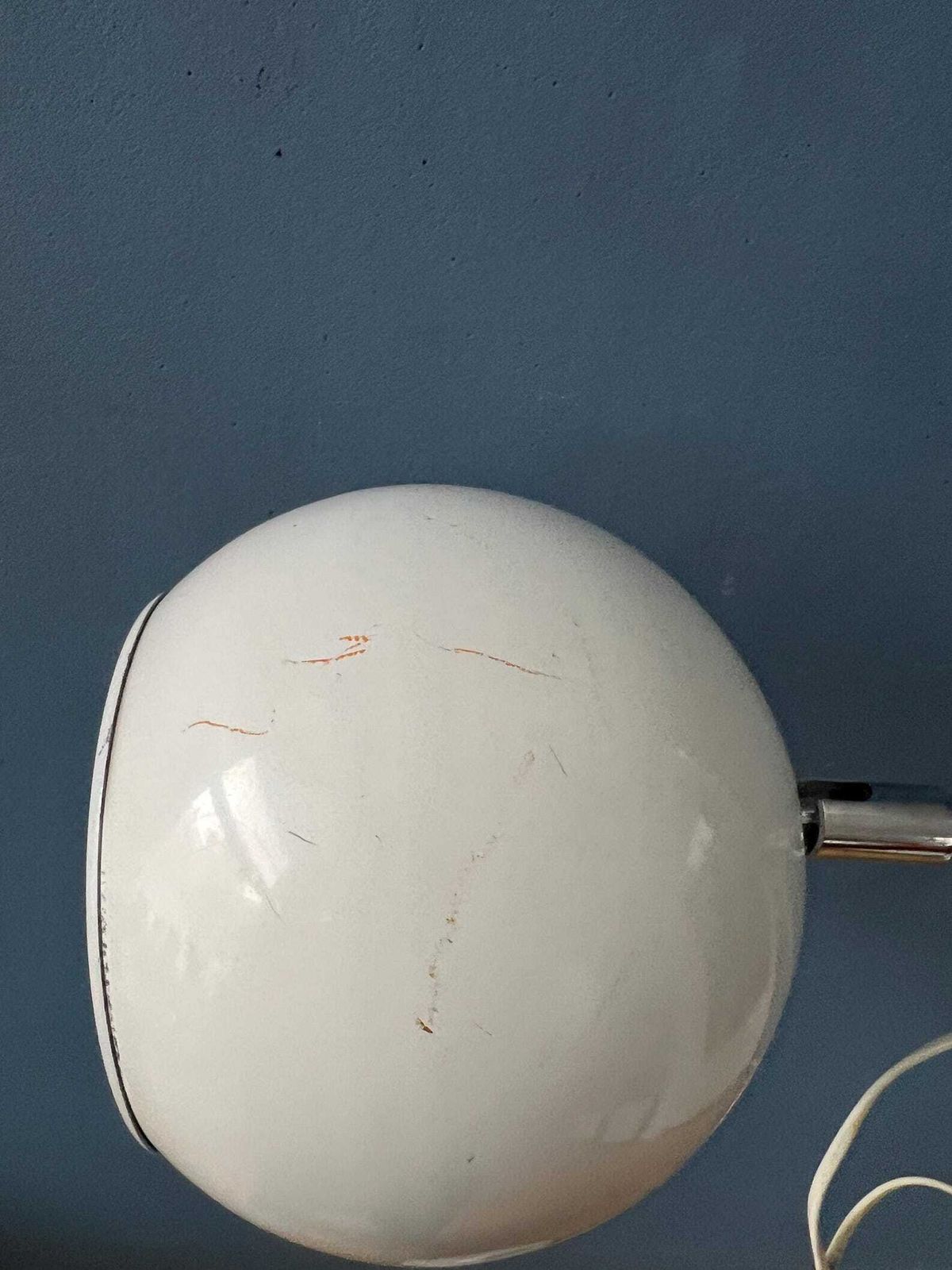 photo vintage Witte Mid Century Space Age Eyeball Vloerlamp