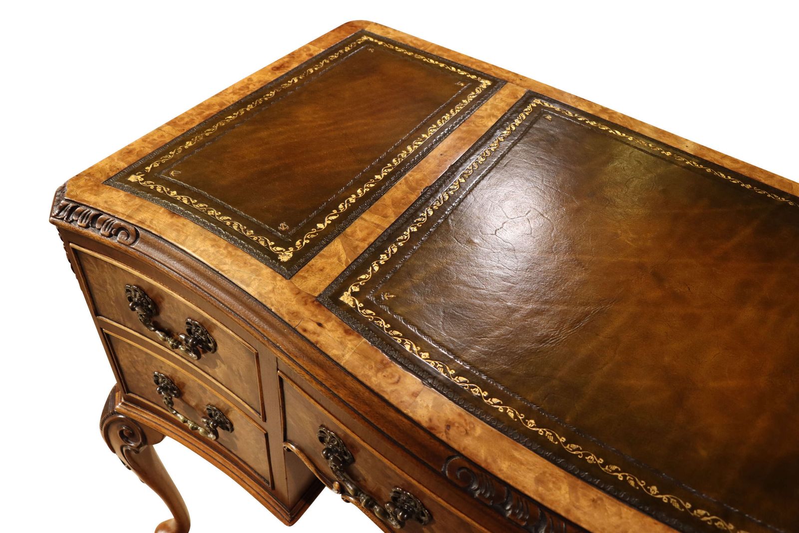 Antique Burr Walnut Ladies Writing Desk With Leather Top photo 915.0