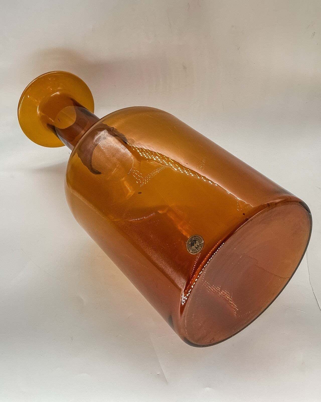 Holmegaard Kastrup Otto Brauer Danish Art Glass Gulvase Amber Brown Mcm 44cm 60s photo for sale