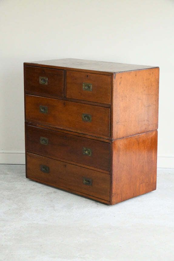 Antique Mahogany Campaign Chest photo vinterior
