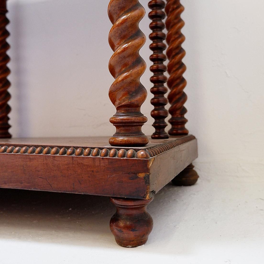 Furniture Antique Spool Style Bookcase, Turned Wood, Rustic Charm, 20th Century photo