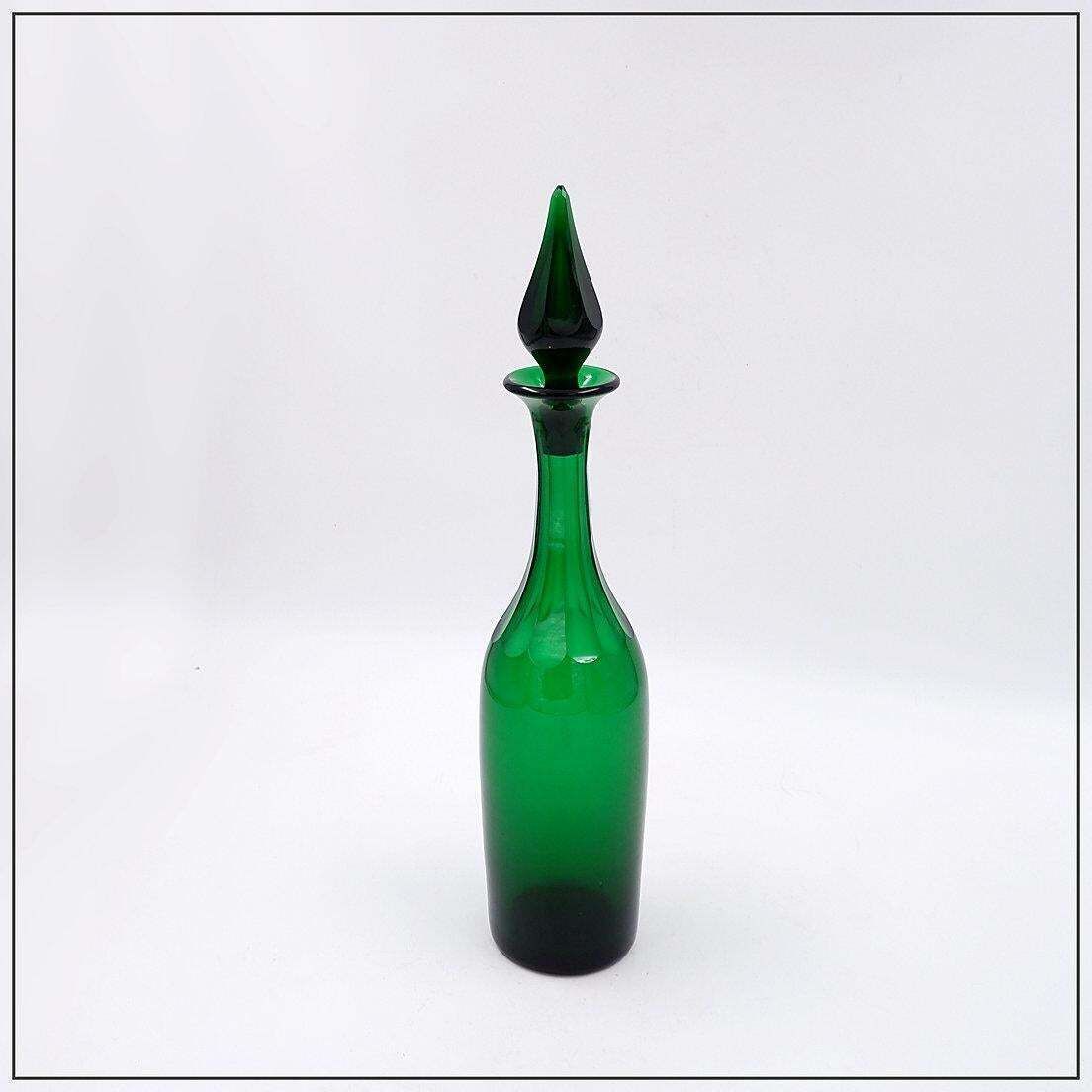 19th Century Green Glass Decanter   England, Circa 1870. photo for sale