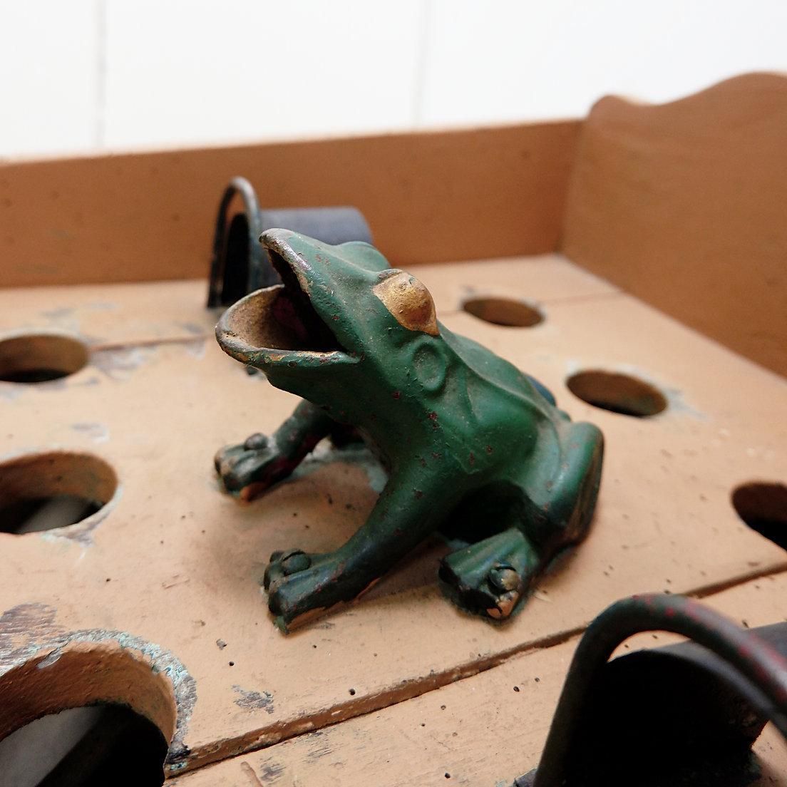 "The Frog Game", Vintage Game In Wood And Painted Iron, Early 20th photo for sale