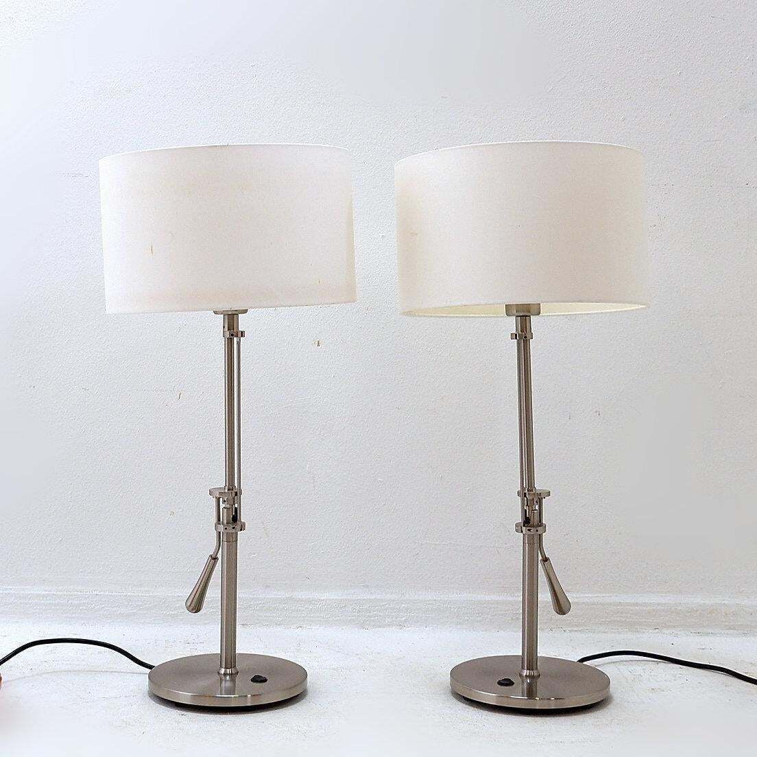 photo buy Pair Of Brushed Steel Table Lamps With Adjustable Rake   United Kingdom