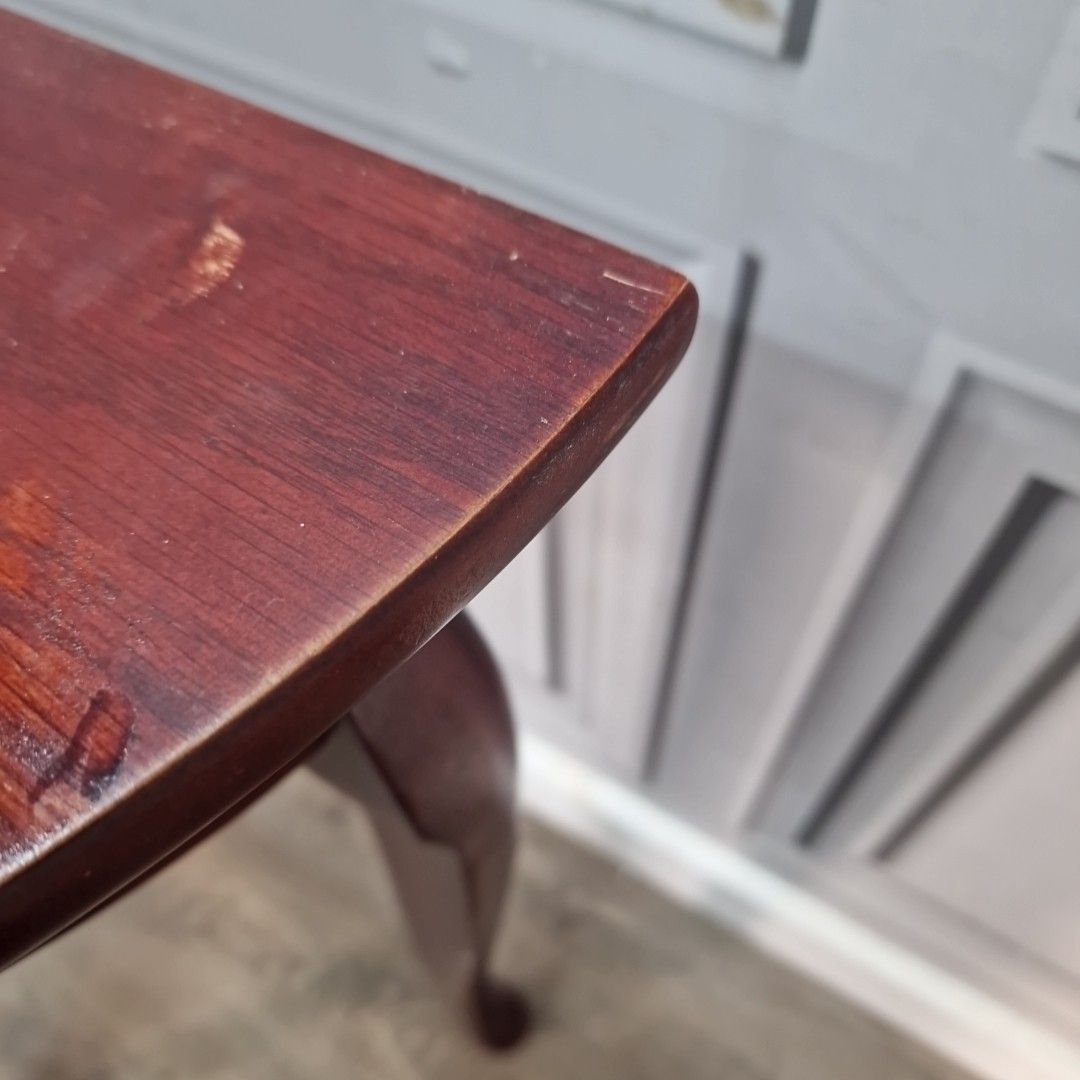 photo buy Vintage Console Side Table Demi Lune Half Moon Mahogany Queen Anne Style