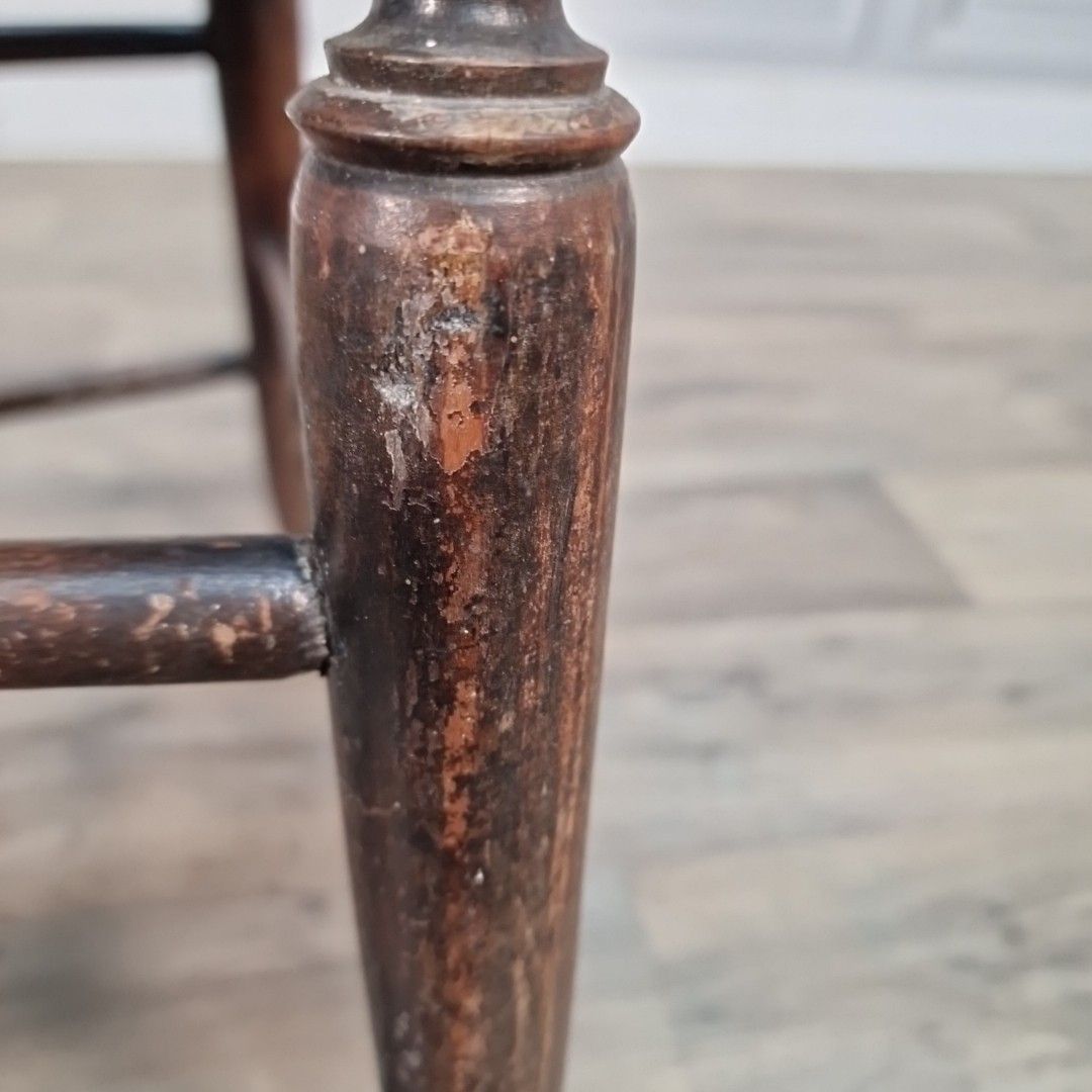 photo buy Antique Balloon Back Chair Victorian Solid Wood Bedroom Hall Seat Vintage