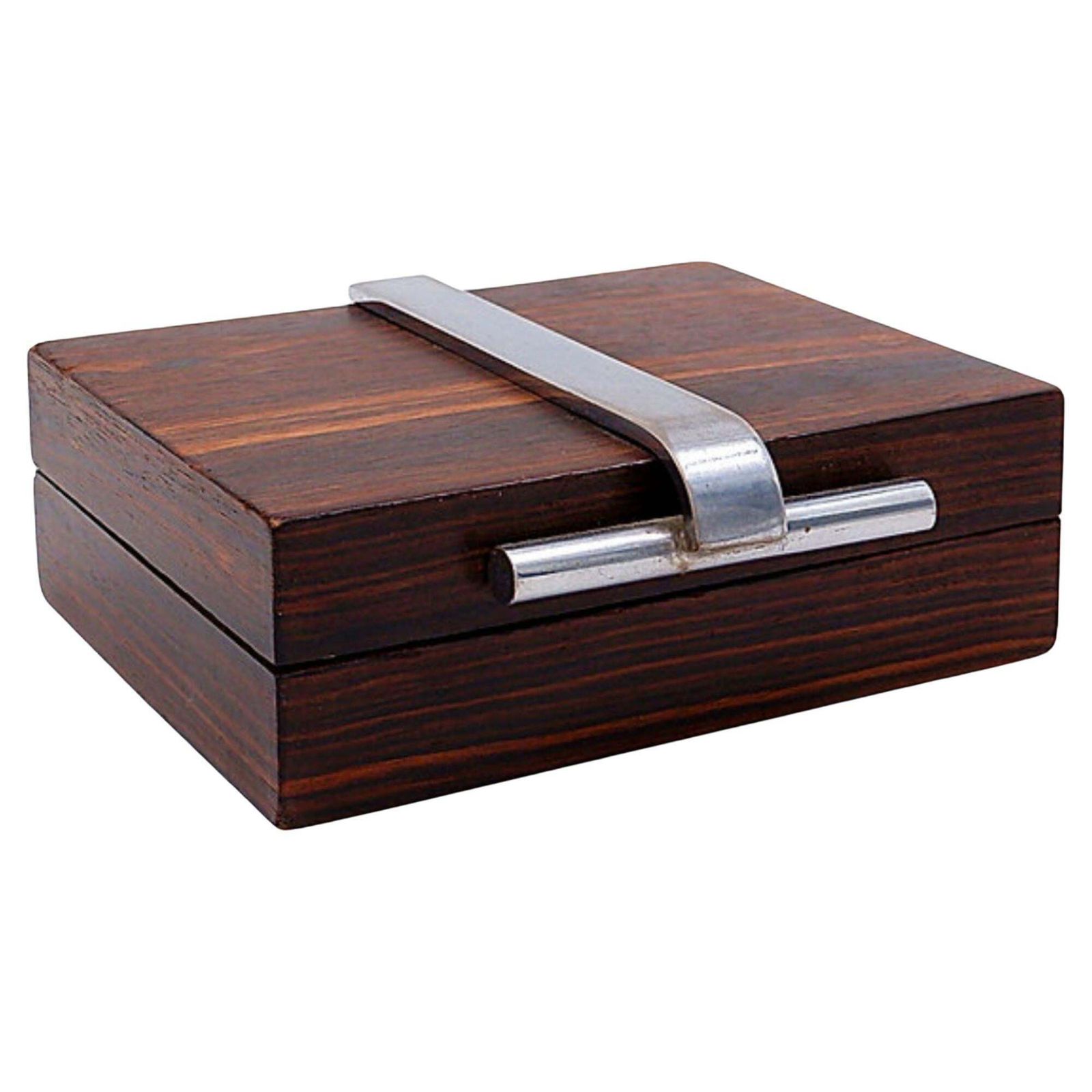 Art Deco Box In Wood And Metal Attributed To The Maison Desny   1930s