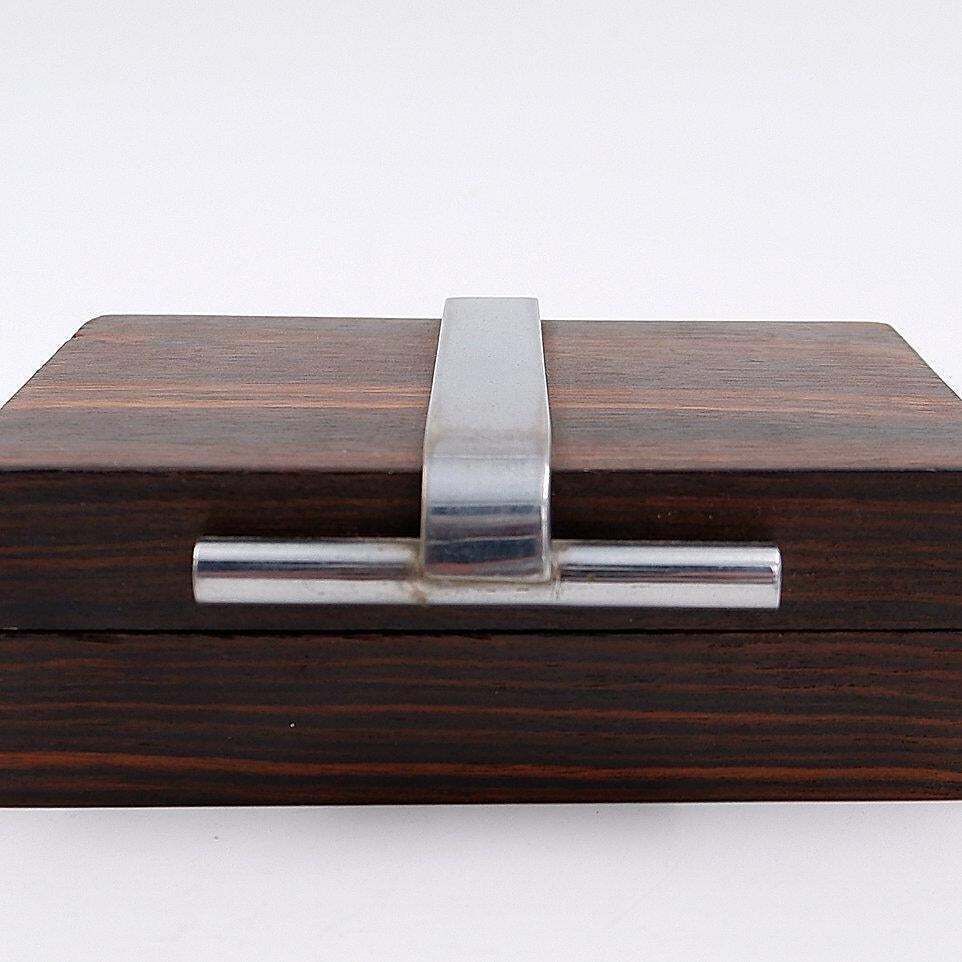 Home Decor Art Deco Box In Wood And Metal Attributed To The Maison Desny   1930s photo