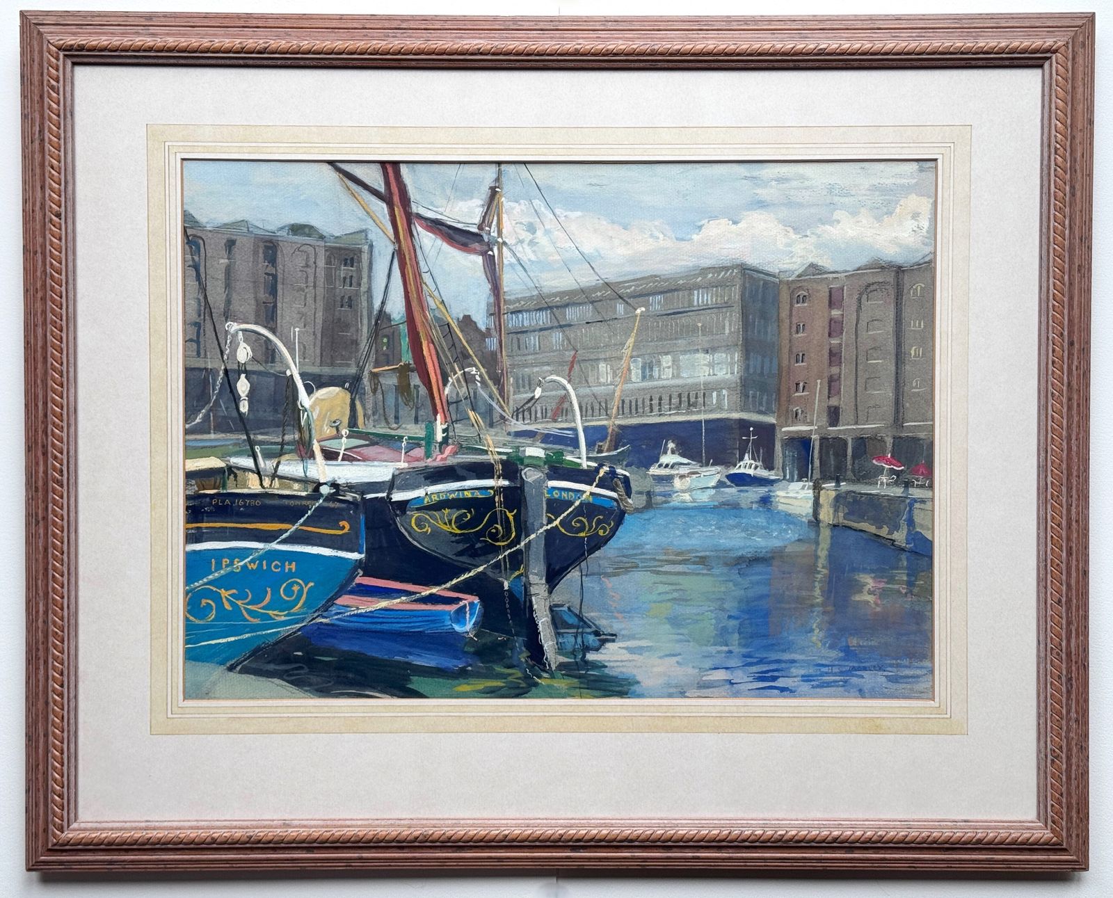St Katherine's Dock / Thames Barge Ardwina   Original Contemporary Painting