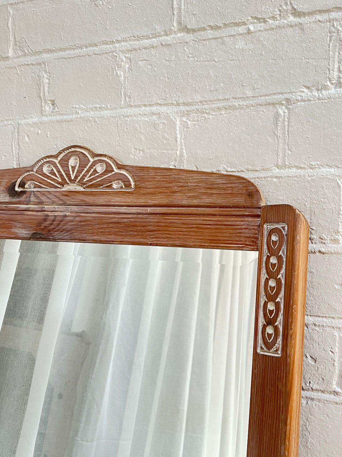 Vintage Pine Carved Mirror, 1990s photo furniture