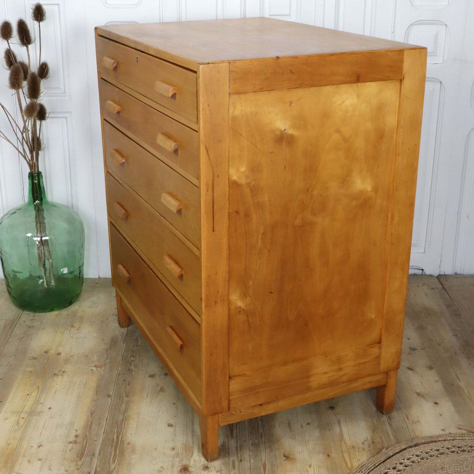 Vintage Esavian Tall School Drawers Art Plan Chest photo vinterior
