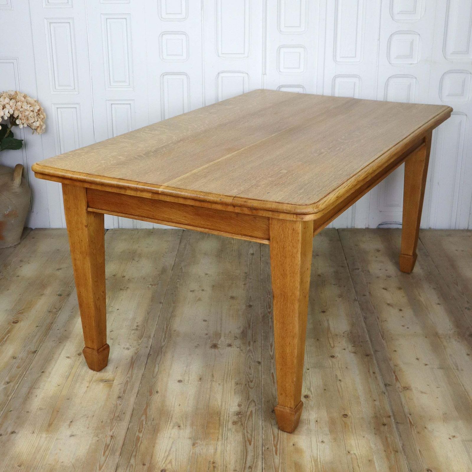 Furniture Antique Solid Oak Dining Table photo