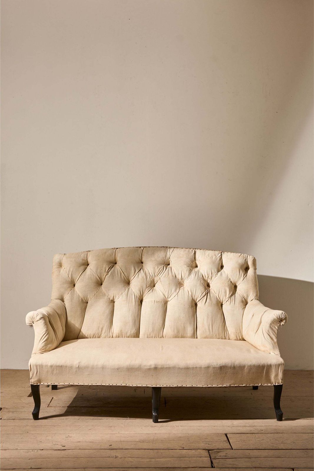 Napoleon III Buttoned High Back Small Sofa