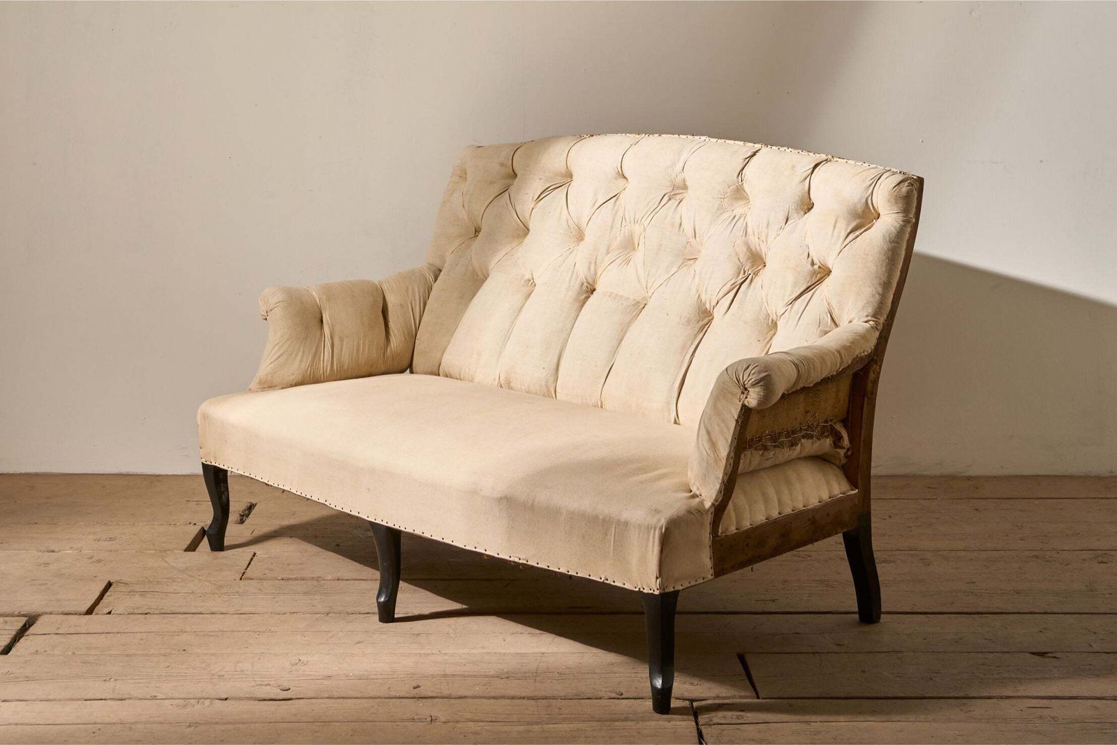 Napoleon III Buttoned High Back Small Sofa photo for sale