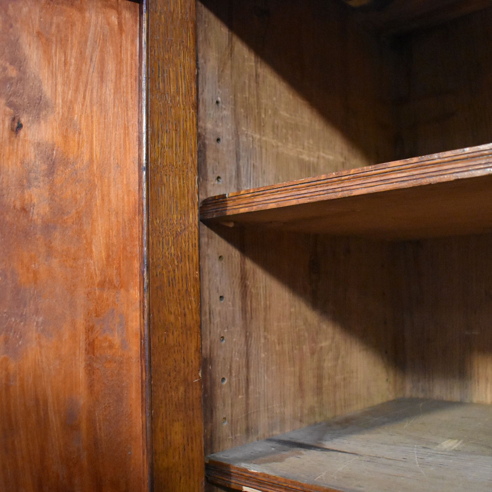 Furniture Antique English Oak Housekeepers School Storage Cabinet Boot Room Cupboard photo