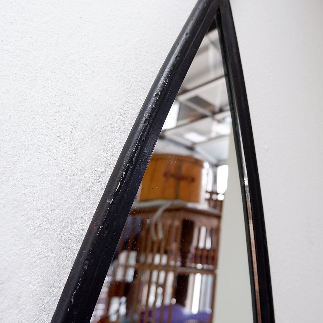 Modern Oval Mirror By Deknudt, Thin Metal Frame, 20th Century photo buy