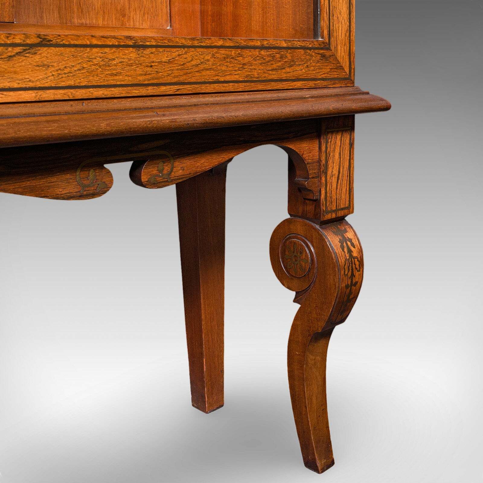 Furniture Tall Antique Display Cabinet, English, Glazed Bookcase On Stand, Regency, C.1820 photo