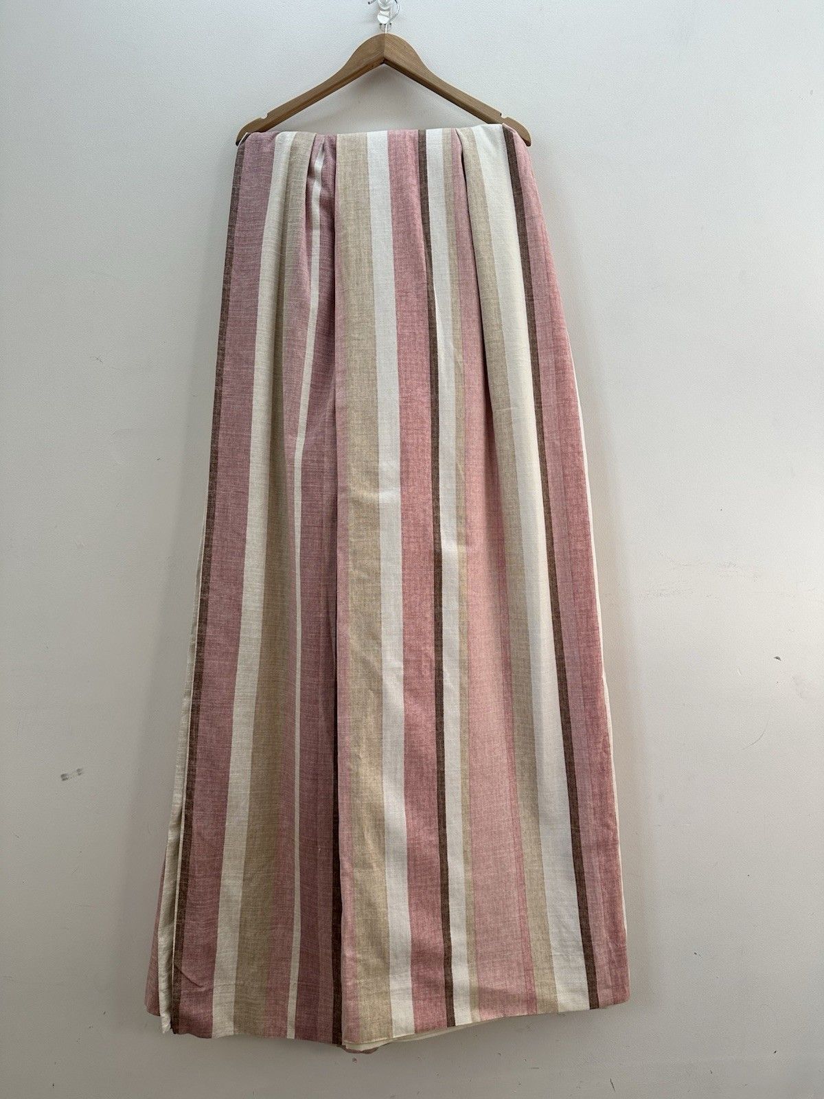 Laura Ashley Awning Stripe Curtains Raspberry 100% Cotton Pencil photo 55.0