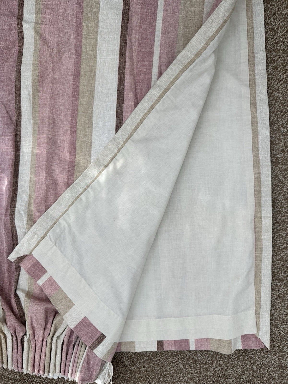photo buy Laura Ashley Awning Stripe Curtains Raspberry 100% Cotton Pencil