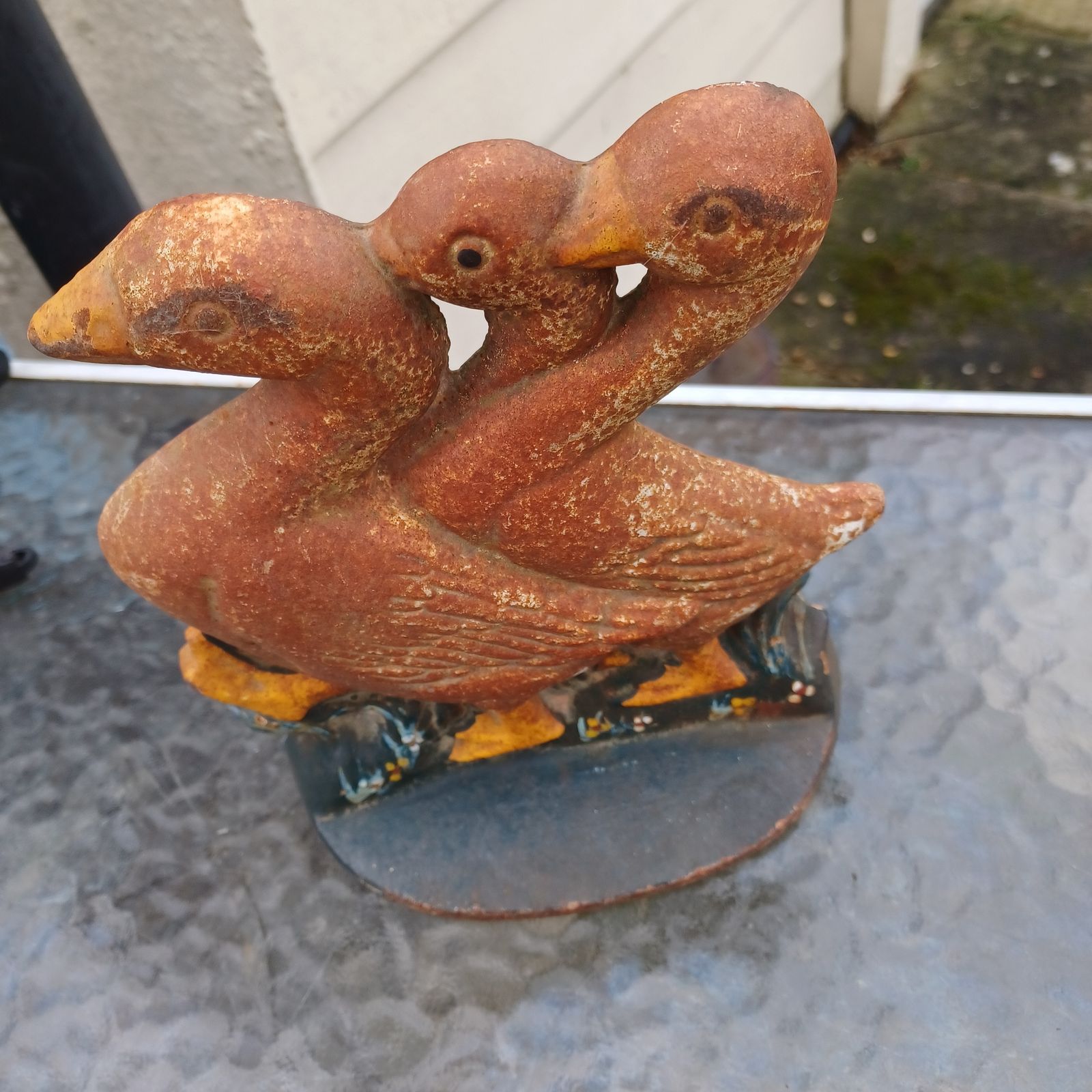Fireplace Stop Metal Vintage 3 Geese Cast Iron