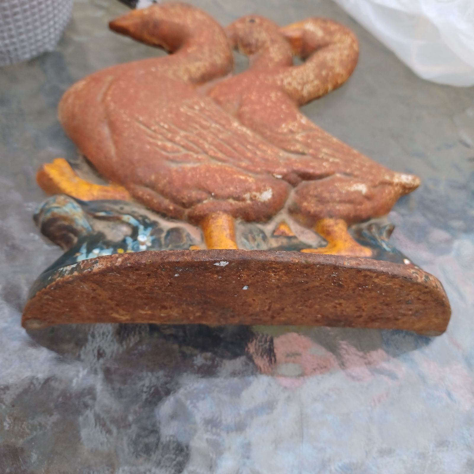 Fireplace Stop Metal Vintage 3 Geese Cast Iron photo 182.0