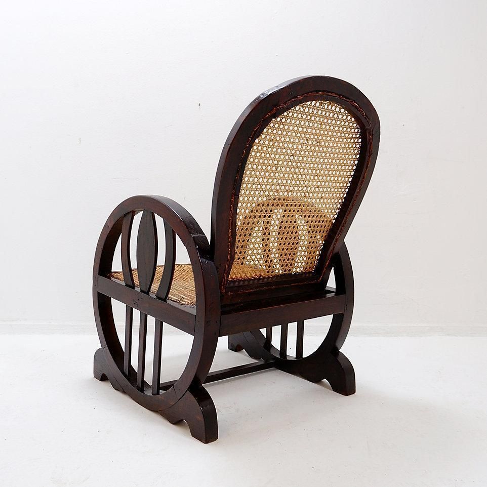Art Deco Armchairs In Wood, Sitting And Back In Caning, Circa 1930s photo furniture