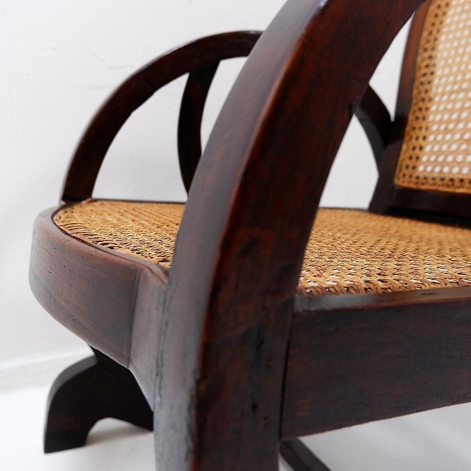 photo furniture Art Deco Armchairs In Wood, Sitting And Back In Caning, Circa 1930s