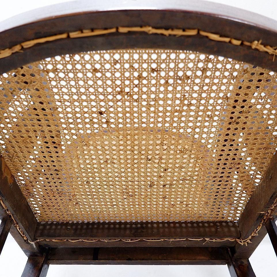 photo vinterior Art Deco Armchairs In Wood, Sitting And Back In Caning, Circa 1930s